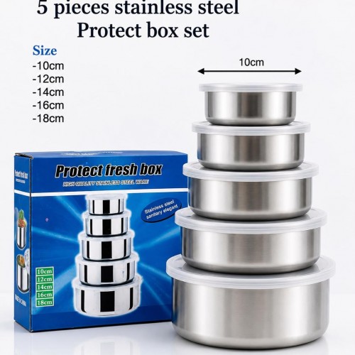 5-piece Stainless Steel Protect Box Set