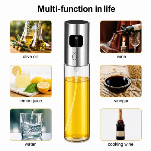 Stainless Steel & Glass Olive Oil Sprayer Bottle